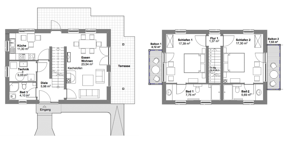 Grundrisse Ferienhaus Fortshaus
