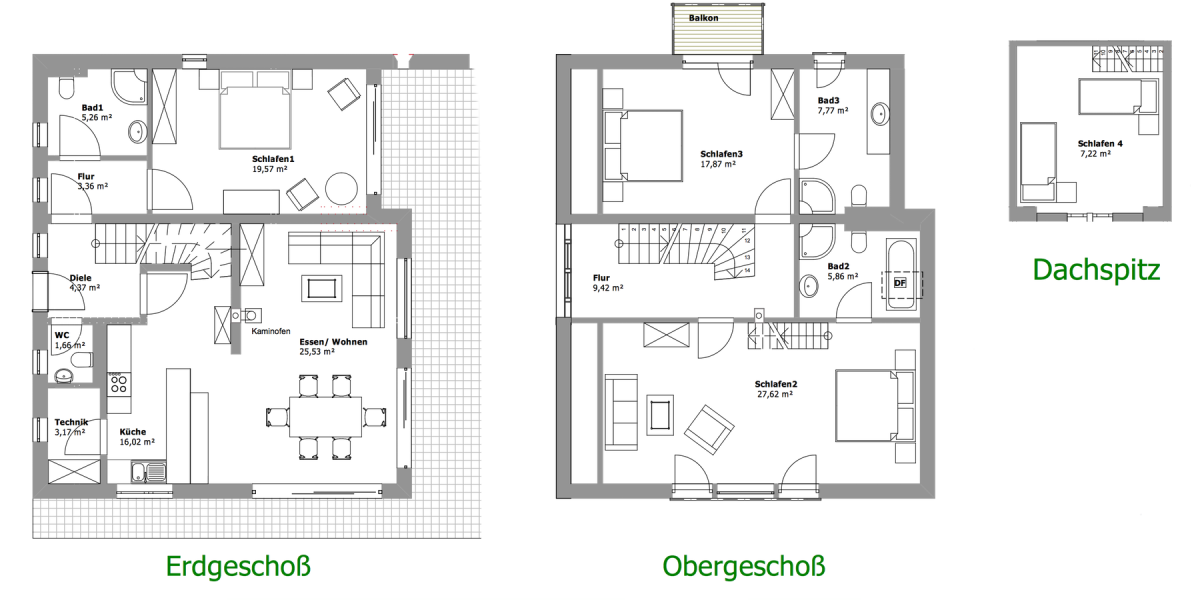 Grundrisse Ferienhaus Apfelblühte