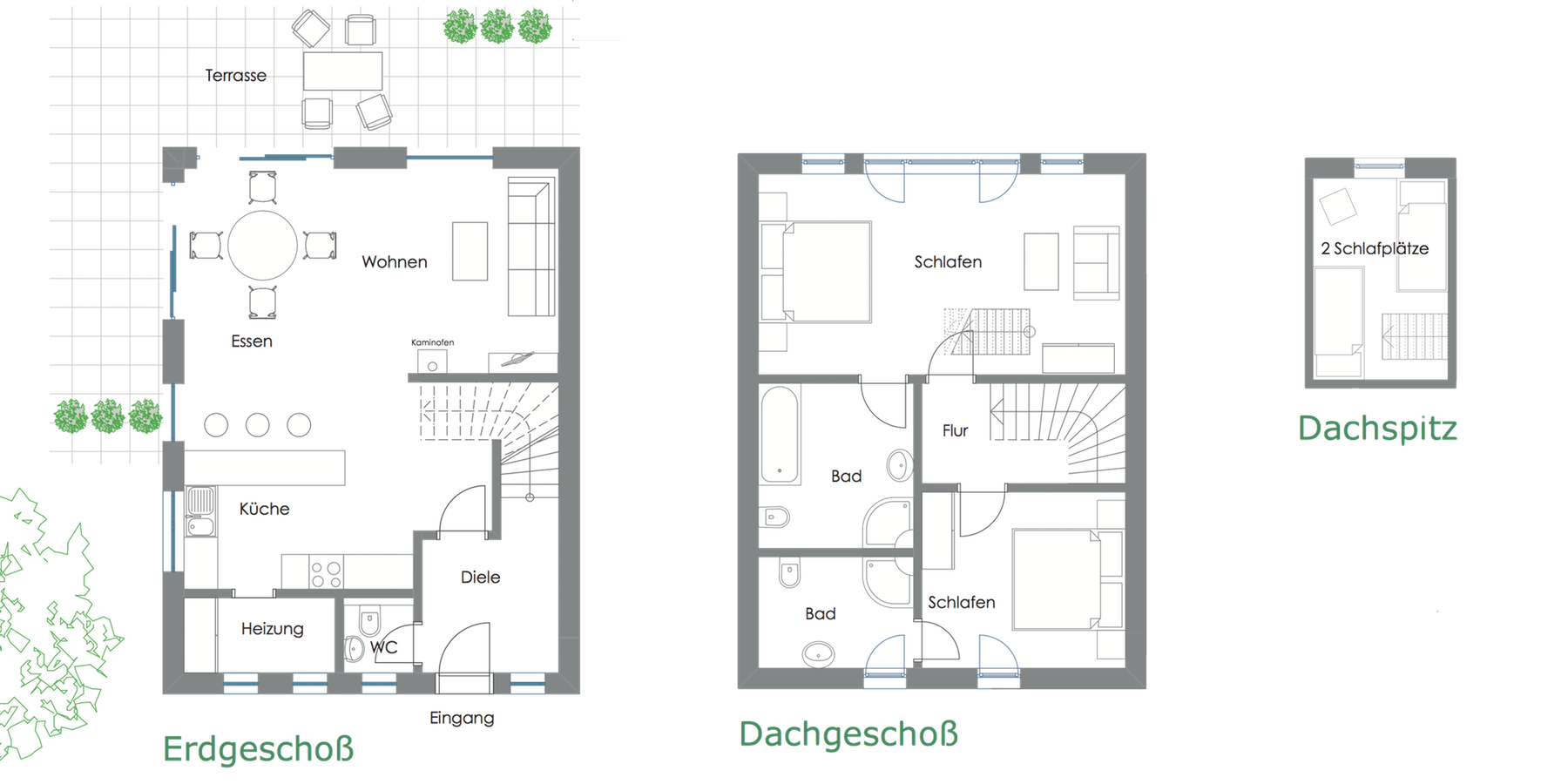 Grundrisse Ferienhaus Klatschmohn